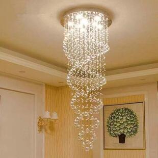 现代简约奢华高档水晶吊灯餐厅灯酒店工程别墅楼梯长吊灯厂家生产