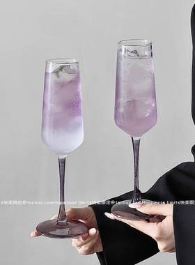 高颜值ins风起泡香槟杯高脚杯葡萄酒杯特调鸡尾酒杯套装玻璃杯子