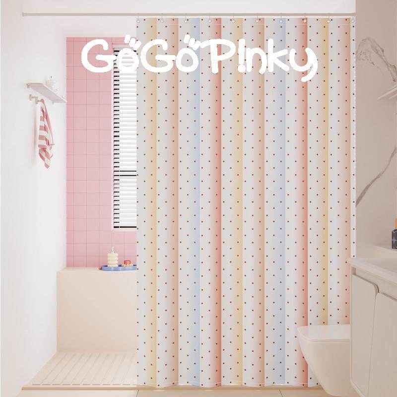 韩系简约家用浴室浴帘卫生间厕所防水隔断挂帘免打孔门帘四季通用
