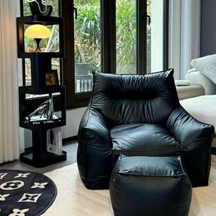 懒人沙发可躺可睡阳台客厅网红躺卧榻榻米小户型单人卧室皮革沙发