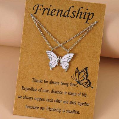 2 Best Friend Butterfly Necklaces BFF Friendship Necklace fo