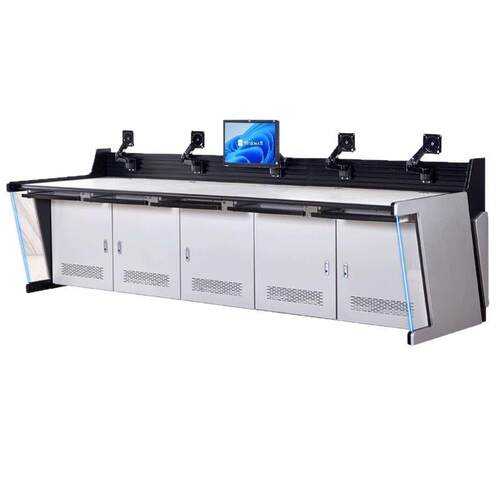 属厂家486生指挥中心安防度台监控操作产台调加厚异型金控制台监