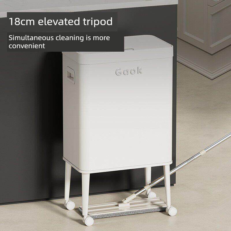 GAOK免弯腰厨房专用垃圾桶大号带轮大容量高款可移动高脚卫生桶