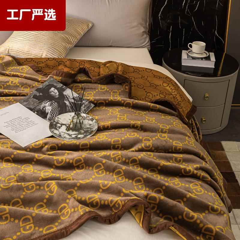 加厚双层毛毯 保暖欧式云毯轻奢法莱绒金貂绒水晶绒空调盖毯