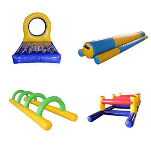 趣味运动会团队游戏道具钻洞跨栏户外拓展器材充气障碍赛四件套