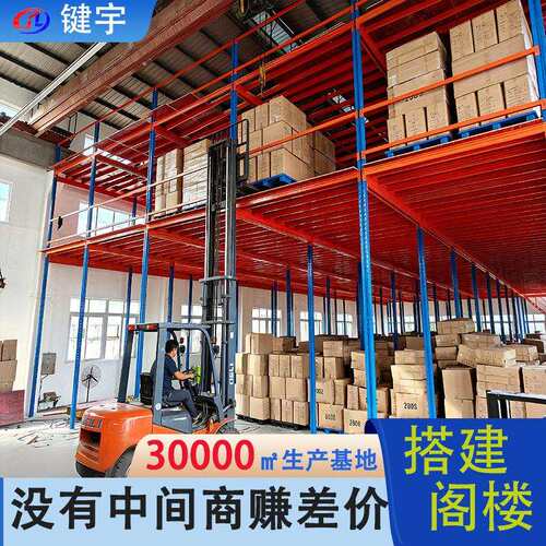 双层阁楼平台搭建仓库二层平台货架工字钢阁楼定制仓储重型货架