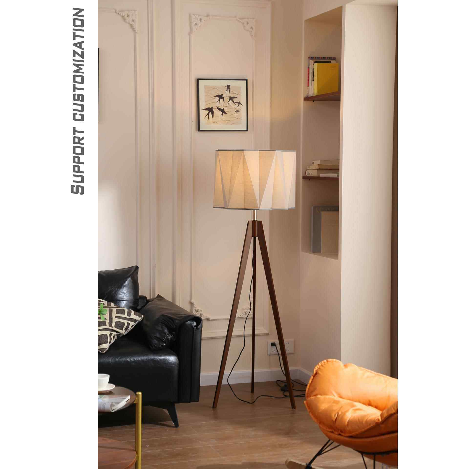 客厅落地灯中古风沙发旁边高级感艺术感立式复古宋式美学原木风灯