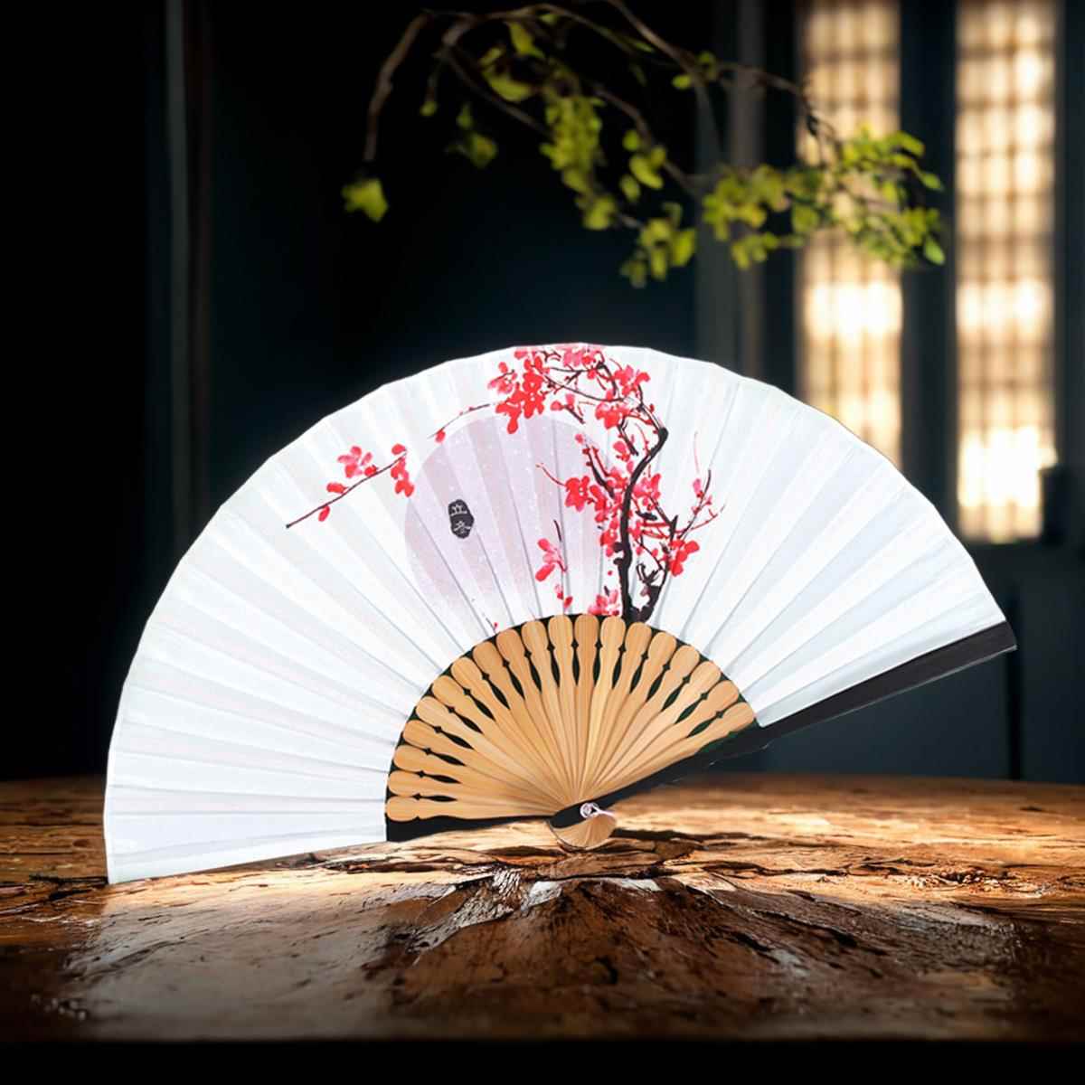 24节气中国风折扇女式随身可携式古风汉服扇子夏季女生小巧折叠扇