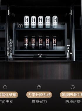 厨房吊柜冲下拉式缓升降篮橱柜21171内置阻尼开门式双层置物架调