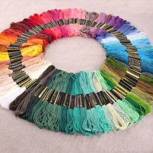 十字绣线刺绣专用棉线手工彩色绣花线缝100色粗纳鞋垫丝线包六股