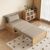 单人用实木沙发现代床简约可厅折叠床伸缩阳台ARG小户型客两抽拉