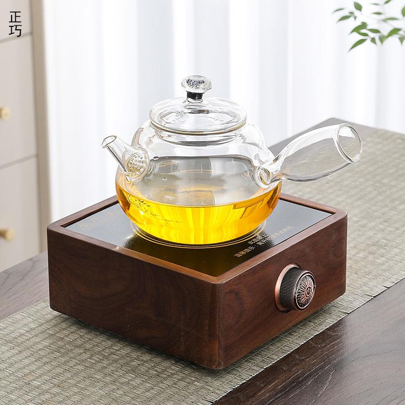 侧把玻璃茶壶煮茶壶电陶炉耐高温一体过滤花茶壶家用小型泡茶壶