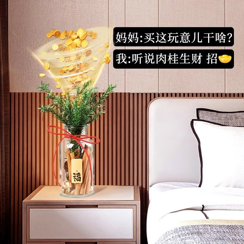 肉桂生财摆件发招米桂皮玻璃瓶子diy客财厅位工位办公室乔迁搬家