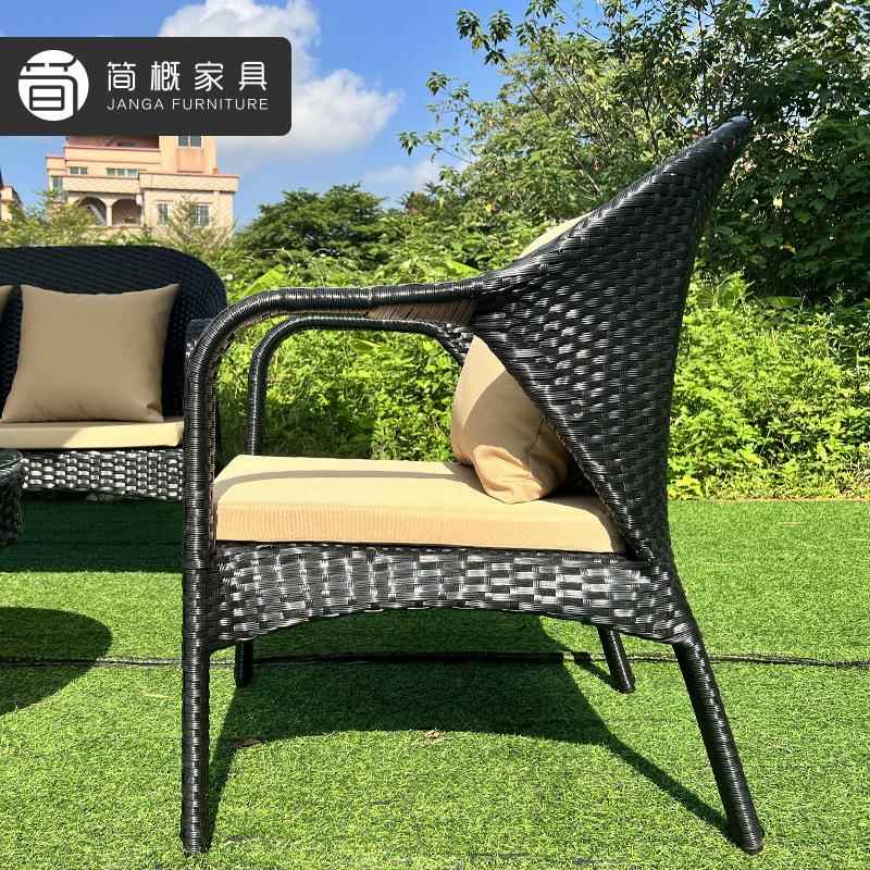 外藤编沙发小型庭院墅民宿891阳台别天户台户藤椅室外海景房茶几