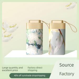 扁6骨六折金胶遮阳伞防晒太阳伞现货卡片遮阳伞晴雨两用