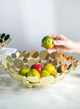 北欧创意家居铁艺水果蔬菜零食客厅家用收纳篮现代简约水果盘装饰