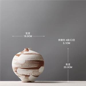 复古陶瓷花瓶民宿饰品约干花花器家简居客装柜厅酒软装创意WGF摆