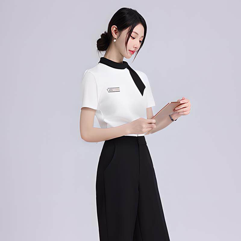 美容院工作服女裤酒店前台牙科茶楼金店采耳SPA夏美发美容师套装