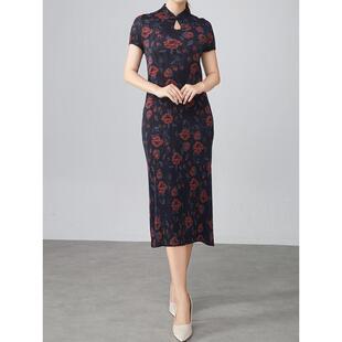 K 72729 New Chinese Rose Cheongsam 新中式玫瑰旗袍