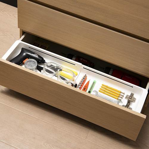 KI9S抽屉伸缩篮置物架塑料家用悬挂抽屉边缘收纳盒内置储物整理盒