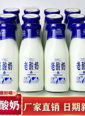 新疆包邮低脂老酸奶玻璃瓶整箱特价老牌子原味发酵乳酸菌奶学生营