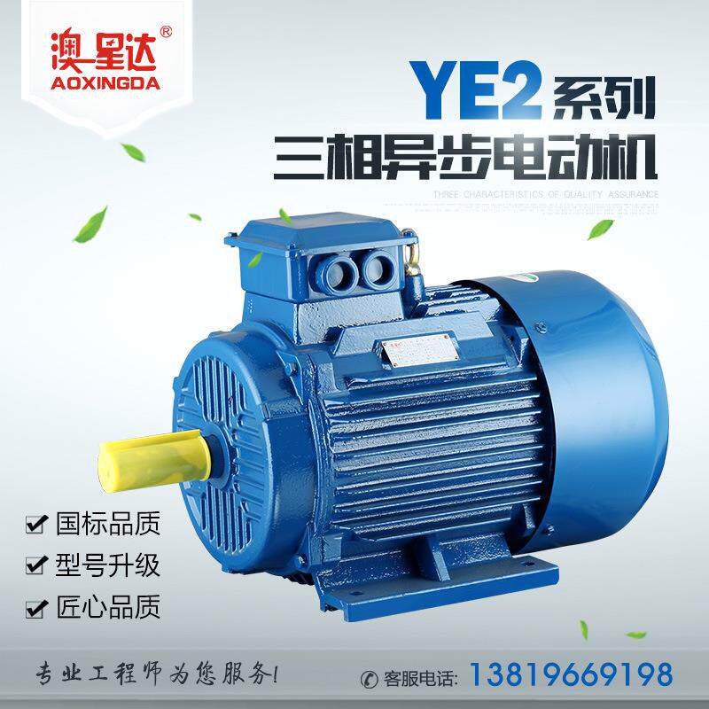 三相异步电机纯铜新材料15W2级4级粉碎机切割机风机配套使用电机