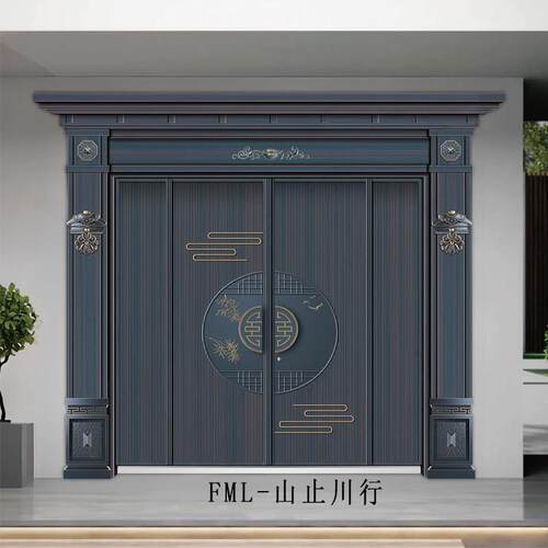 锌合金别墅大门双门农村自建房入户四开 子母门防盗门入户门