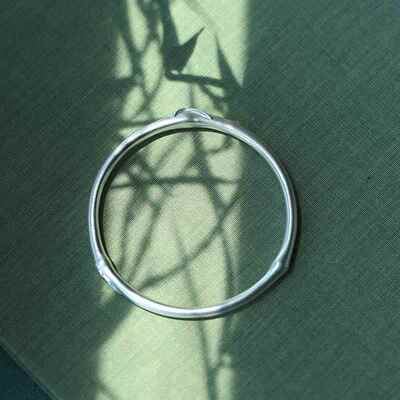 正品素原创竹熙节手镯999纯银小手镯女简约年轻款众设计实心足银