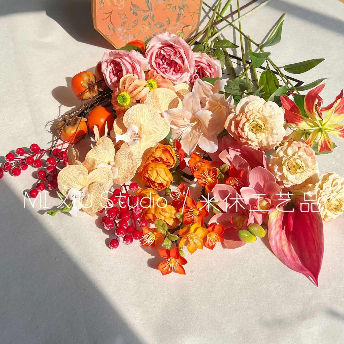 2025年宵花福桶抱抱桶组合套婚礼场景仿真花装饰桌面花束布置摆设