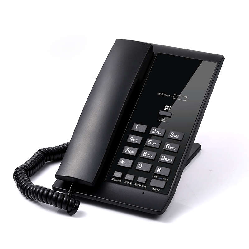 高档酒店客房专用电话机时尚超薄黑色商务立式座机logo定制A816