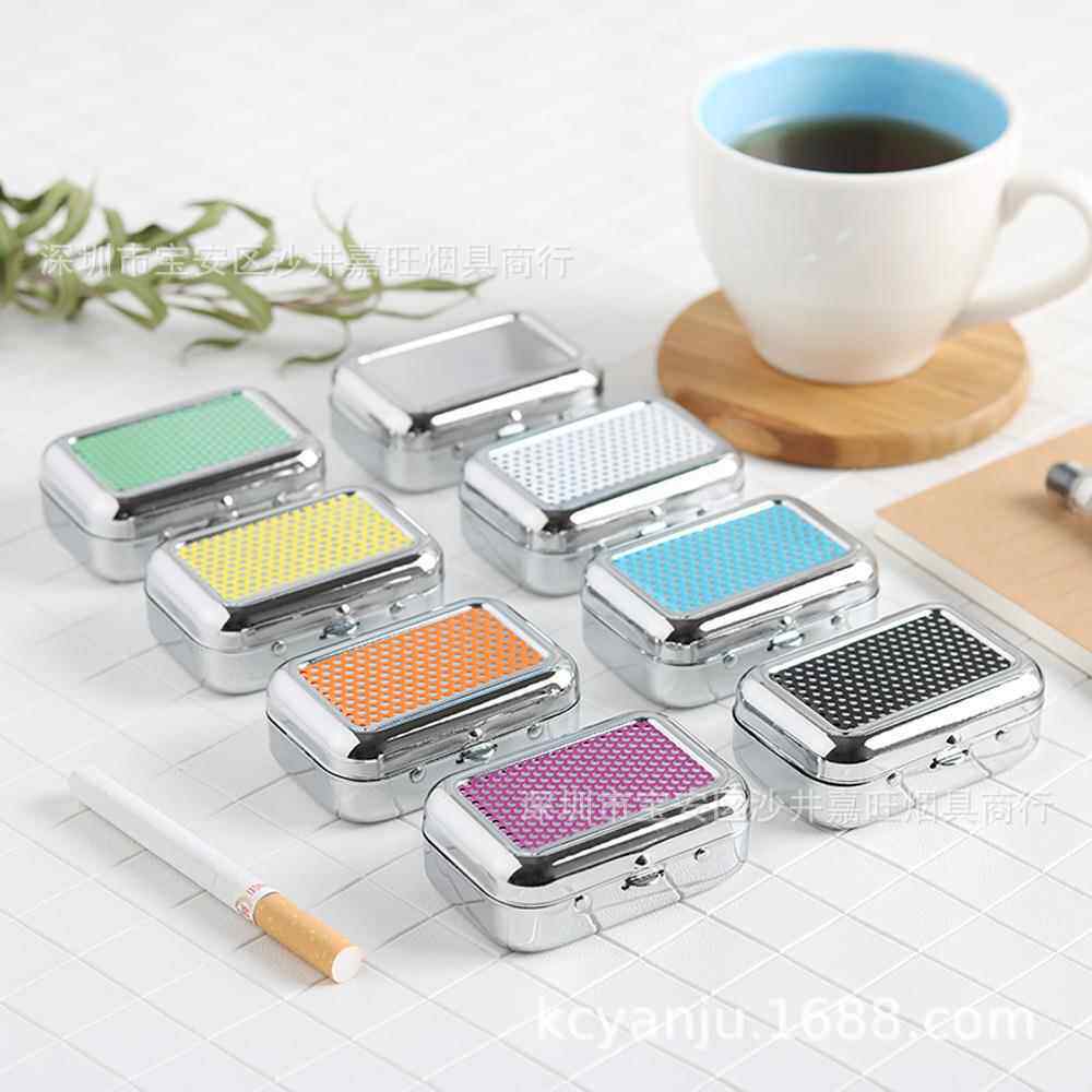 跨境个性烟灰缸 金属户外烟灰缸 便携烟灰缸 创意时尚方形烟灰缸