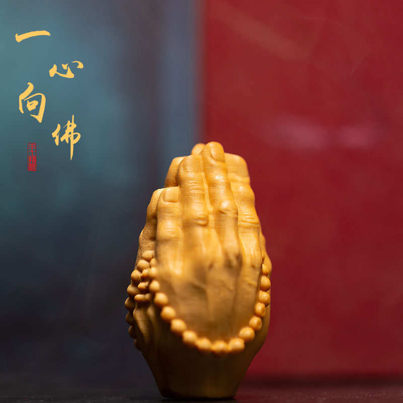 木雕手把件创意实木雕刻佛手工艺品家居装饰文玩摆件汽车饰品挂件