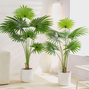仿真绿植室内盆栽加州蒲葵 人造假绿植物假树仿真树景观北欧蒲葵