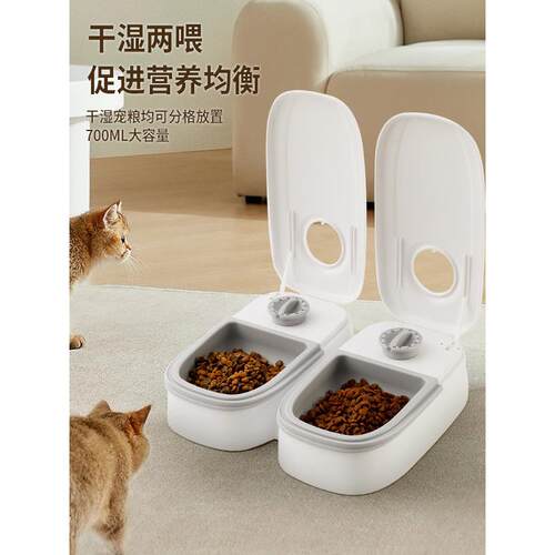 宠物自动喂食器可定时智能饲料碗盆猫咪狗狗自动定量远程投食机AI