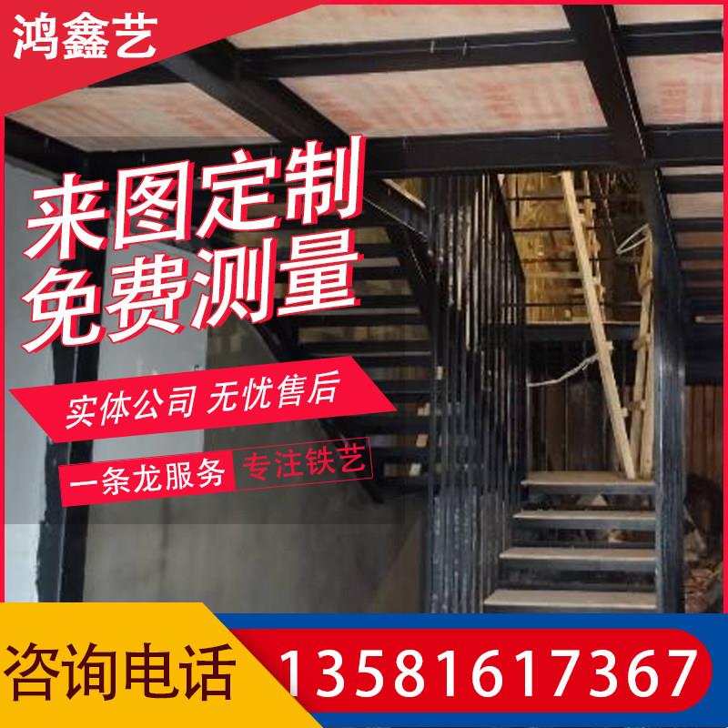 北京搭建钢结构阁楼平台夹层 旋转楼梯室外消防楼梯围栏隔层焊接