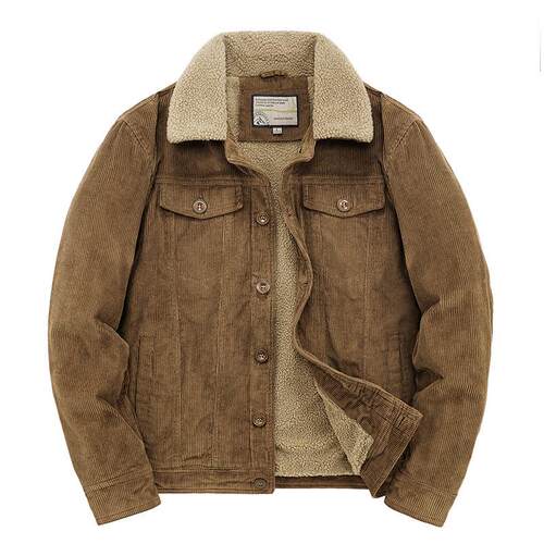 rduroy Lapel tton at Short Plus Velvet Thickened Jacket Men