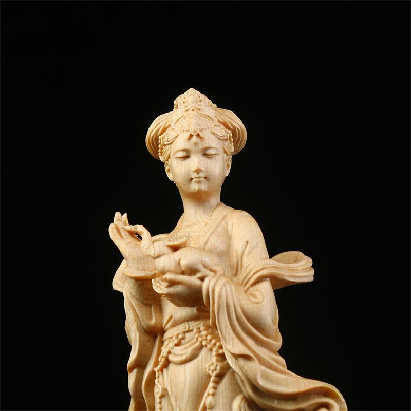 【月宫仙子】桧木嫦娥奔月摆件实木雕刻仙女姐姐家居装饰工艺品