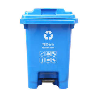 60L 小区公园街道脚踩带盖加厚环卫垃圾桶厂家批发 80L户外垃圾桶