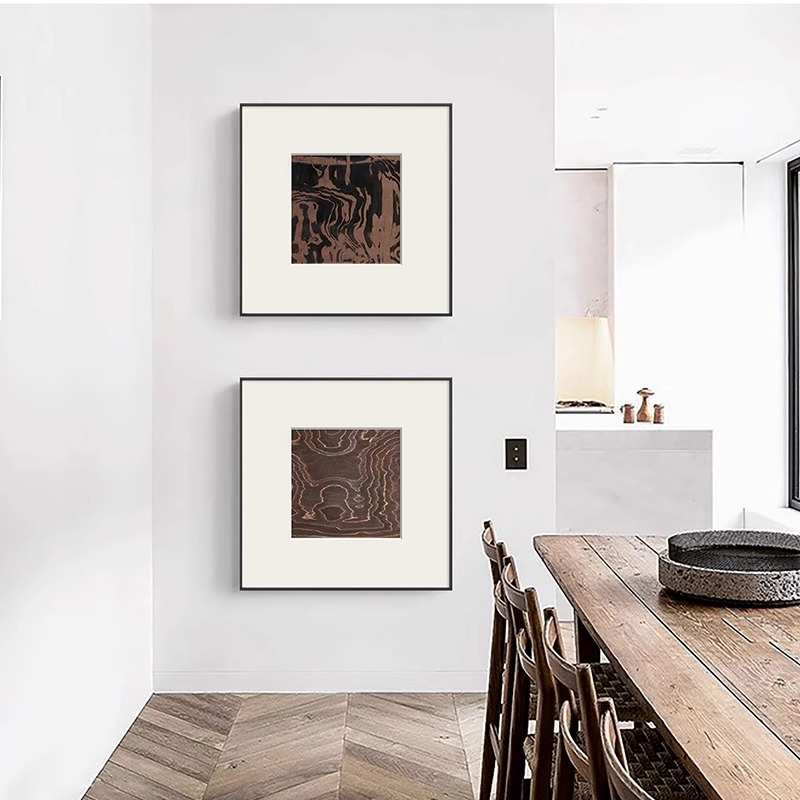 中古复古风抽象挂画客厅装饰画餐厅背景墙摆画侘寂风小众壁画