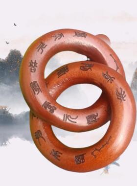 天然枣木七星乾坤圈 刻字迷你乾坤圈 手把玩件 吊坠