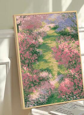 莫奈花园高级感数字油画diy填充涂色手工手绘花卉风景丙烯装饰画