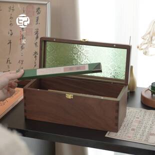 一纪高端线香盒实木防潮防尘线香储香盒木质大容量长26cm收纳盒子