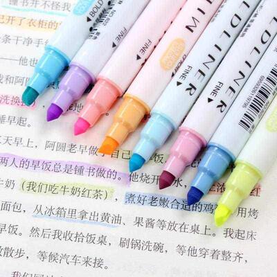 12 Milkliner Kawaii Mildliner Colors Pens Highligher Dual Do