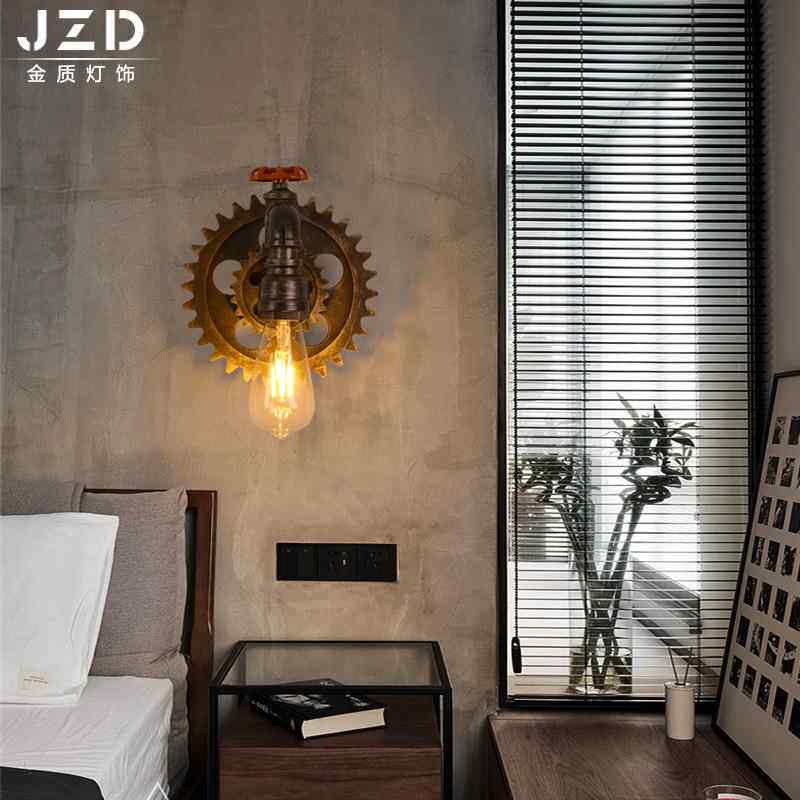 美式复古水管壁灯 工业风餐厅过道水管壁灯 个性led铁艺水管壁灯