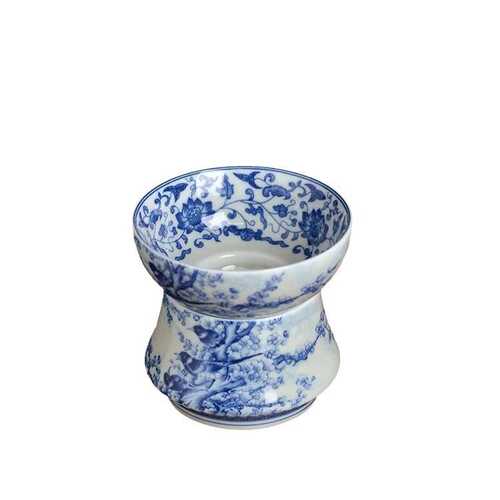 复古零一体茶过滤网景德镇漏青花陶瓷用茶茶家花鸟瓷滤配全茶叶隔