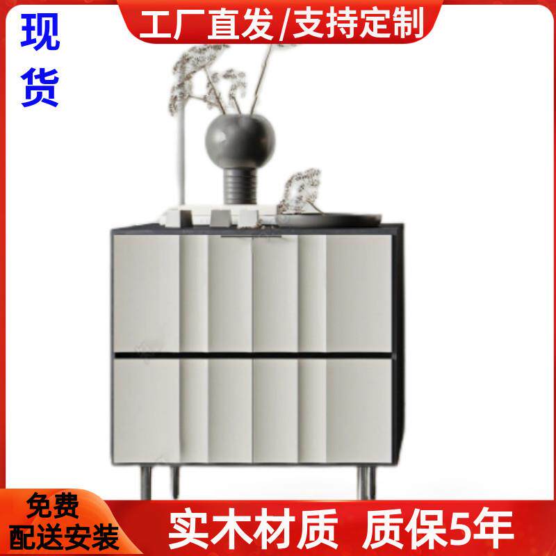 北欧钢琴烤漆床头柜多功能卧室二斗柜现代简约抽屉收纳储物柜整装