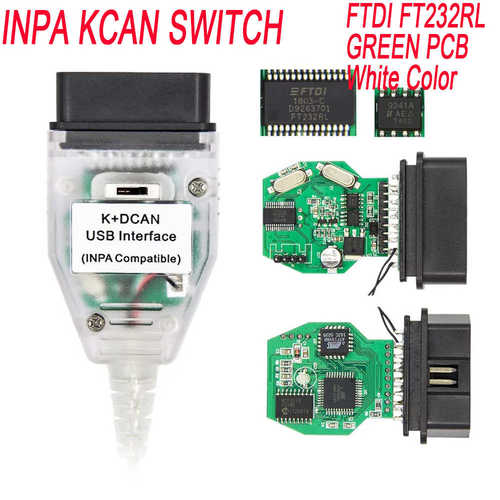 厂家直销INPA K+CAN K+DCAN带开关汽车诊断线刷隐藏适用于BMW白/