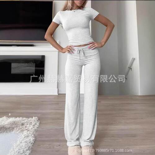 Set of short sleeves, tops, pants, home clothes,