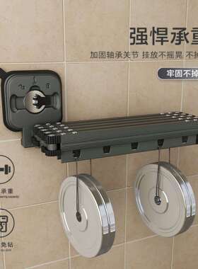 吸盘折叠浴帘杆PDG浴室防水帘晾衣杆生隔帘子免打孔卫防间水淋浴