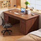 实木电脑桌带抽屉办公桌简约书桌家用学生学习桌写字桌卧室工作台